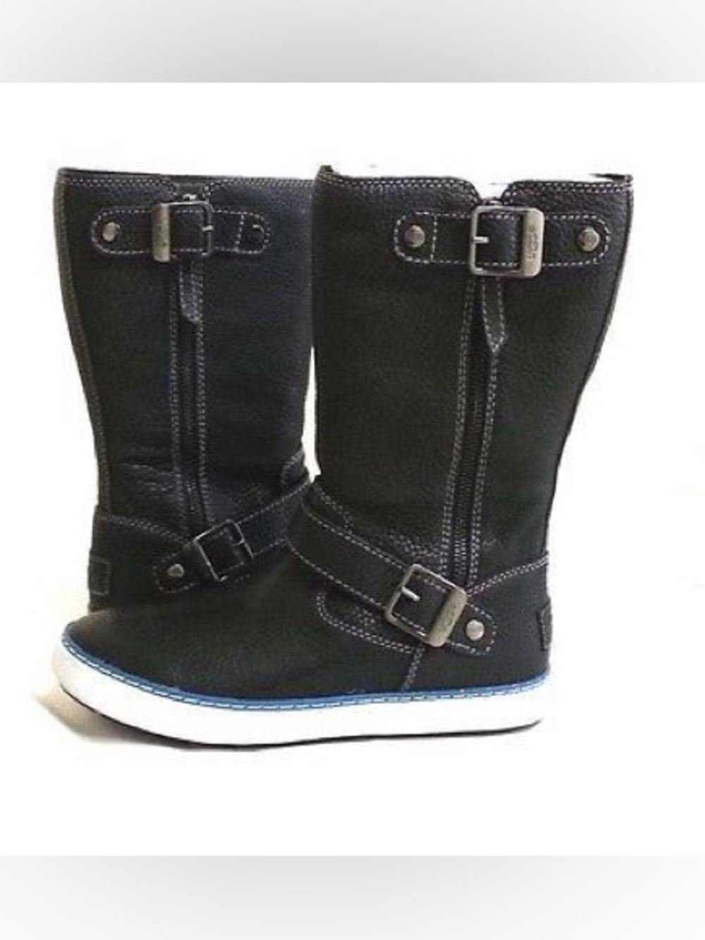 Rare / AUTHENTIC WOMEN UGG AUSTRALIA BOOT ANDRA BLACK LEATHER  / Size 6.5